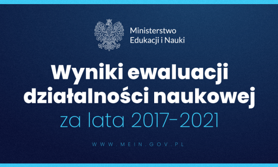 Ministerstwo Edukacji i Nauki ogłosiło wyniki ewaluacji działalności naukowej za lata 2017-2021.
